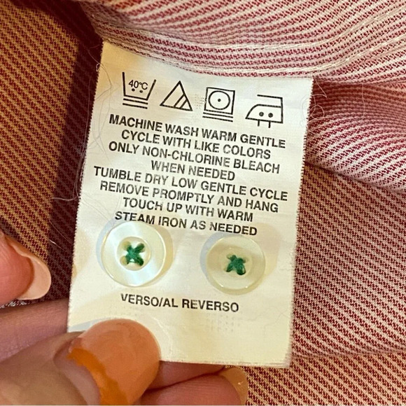 Tommy Hilfiger Slim Fit Red and White PinStriped Button Down 16.5 neck - Picture 14 of 15